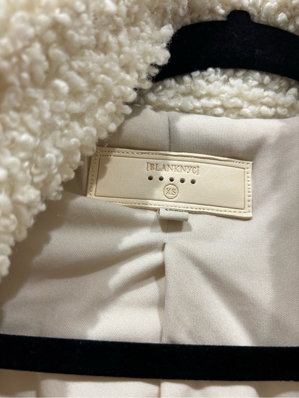 Blank NYC Light Blue Denim Sherpa-Lined Jacket with Cream Sherpa - Picture 2 of 3